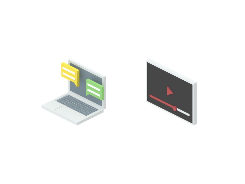 A 3 dimensional model of the two icons.