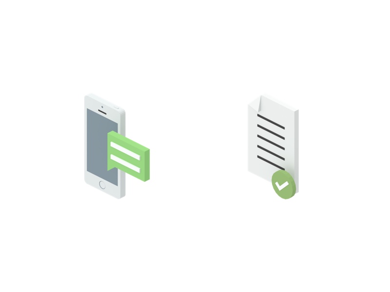 A 3 dimensional model of the two icons.
