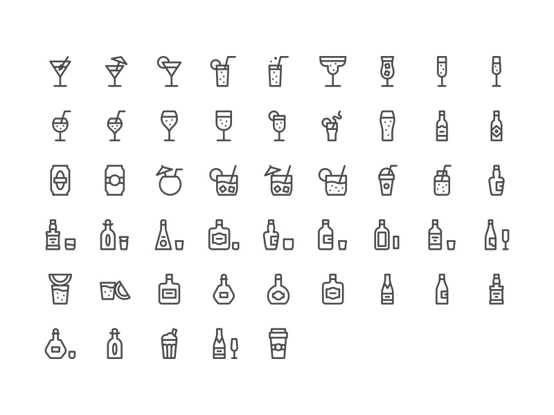 The full Drinks Icon Set