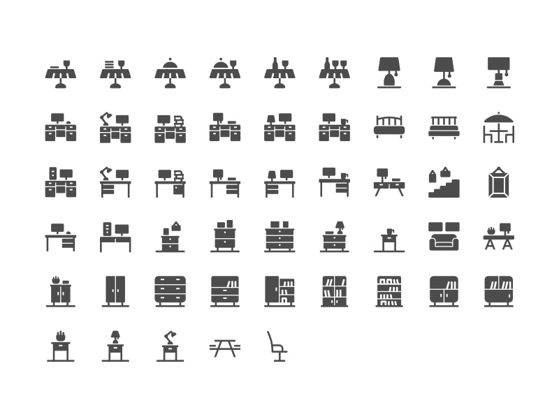 The full Furniture Icon Set