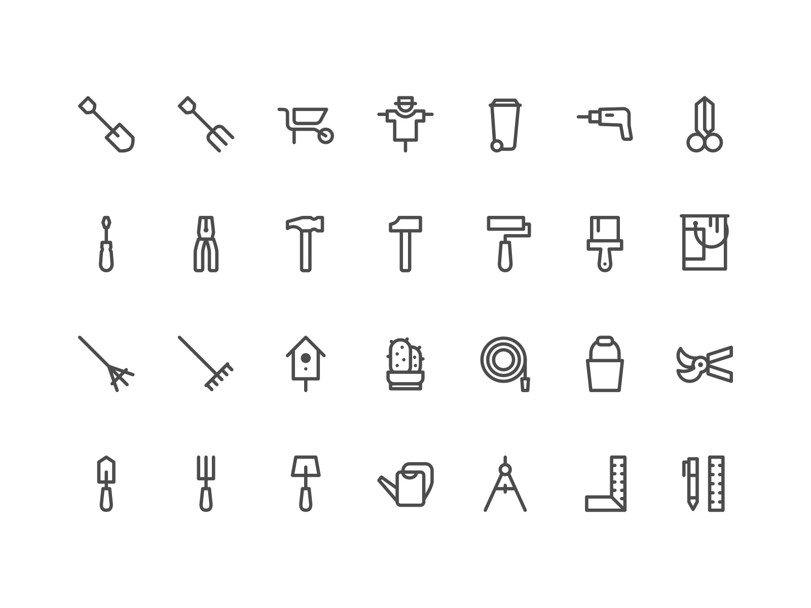 Garden and Tools Icon Set