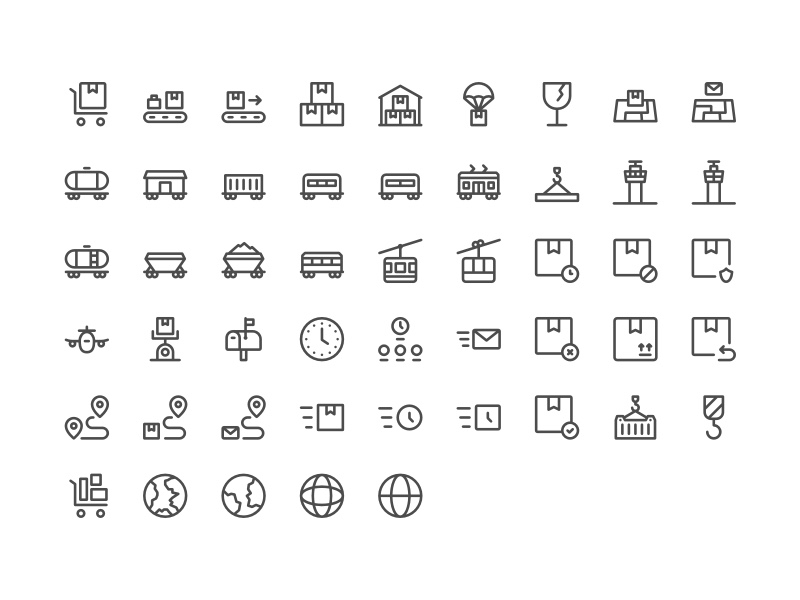 The full Global Logistics Icon Set
