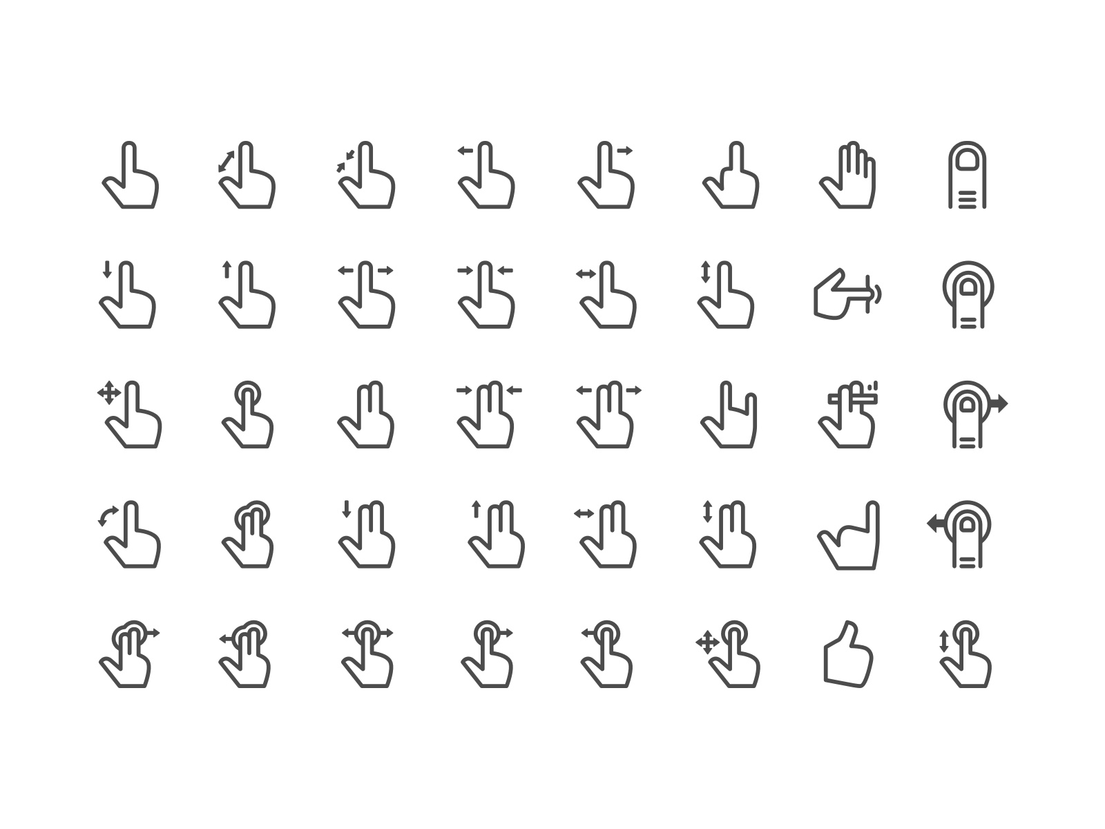 The full Hand Gestures Icon Set