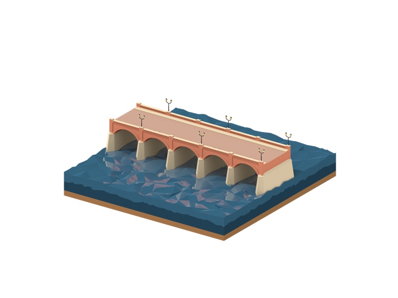 A 3 dimensional model of the Old Brick Bridge in Kuldiga