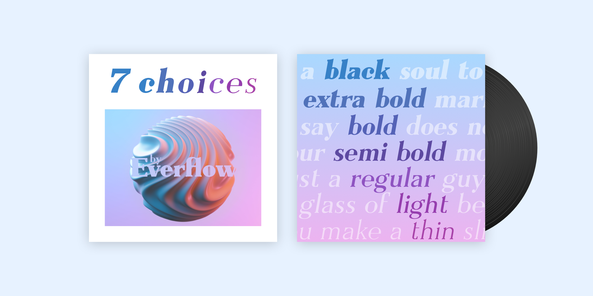 A detailed preview of the Everflow Typeface Family