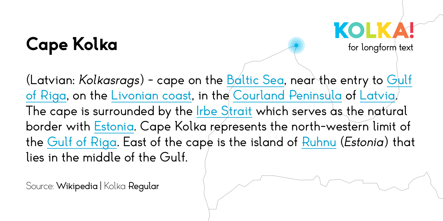 A detailed preview of the Kola Typeface Family