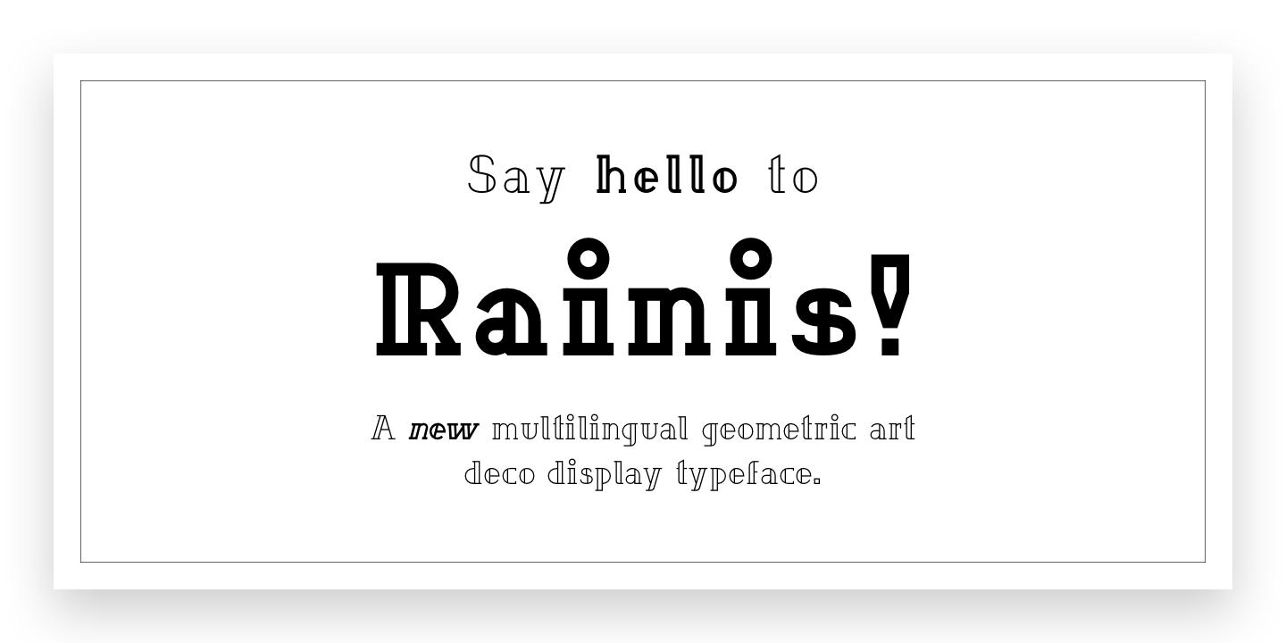 The cover image of Rainis Typeface Family