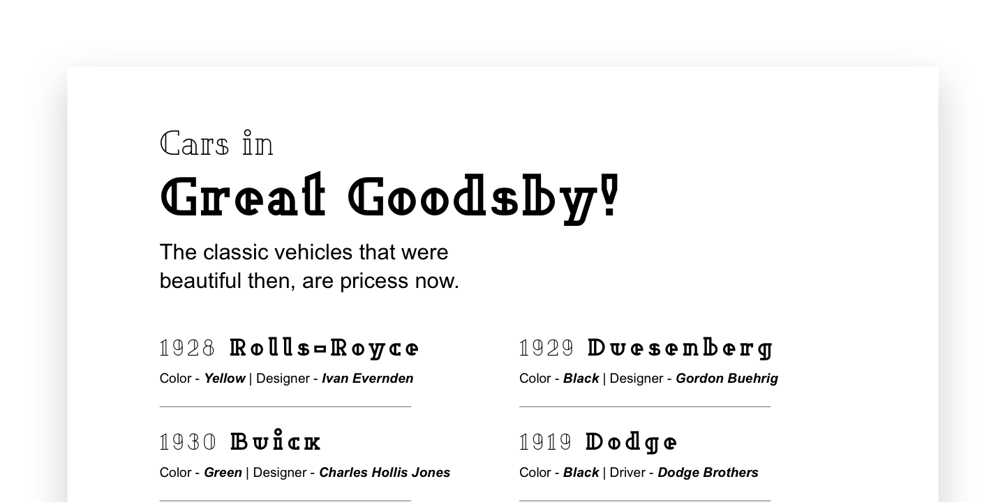 A detailed preview of the Rainis Typeface Family